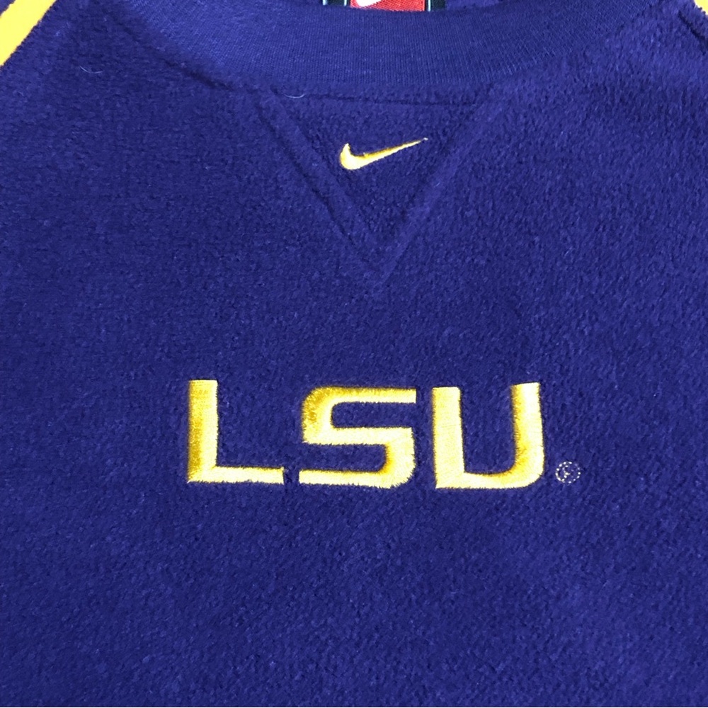 Nike Fleece Pullover Top LSU Tigers Purple & Gold Crew Neck Womens Size … - Picture 3 of 8